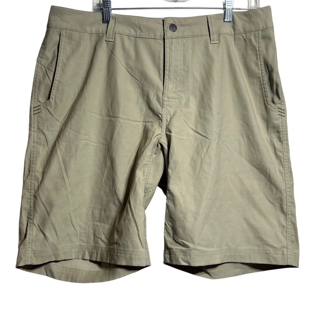 Stio Mens 36 Rivet Short Khaki Tan Hiking Outdoor Technical Stretch Nylon 9"